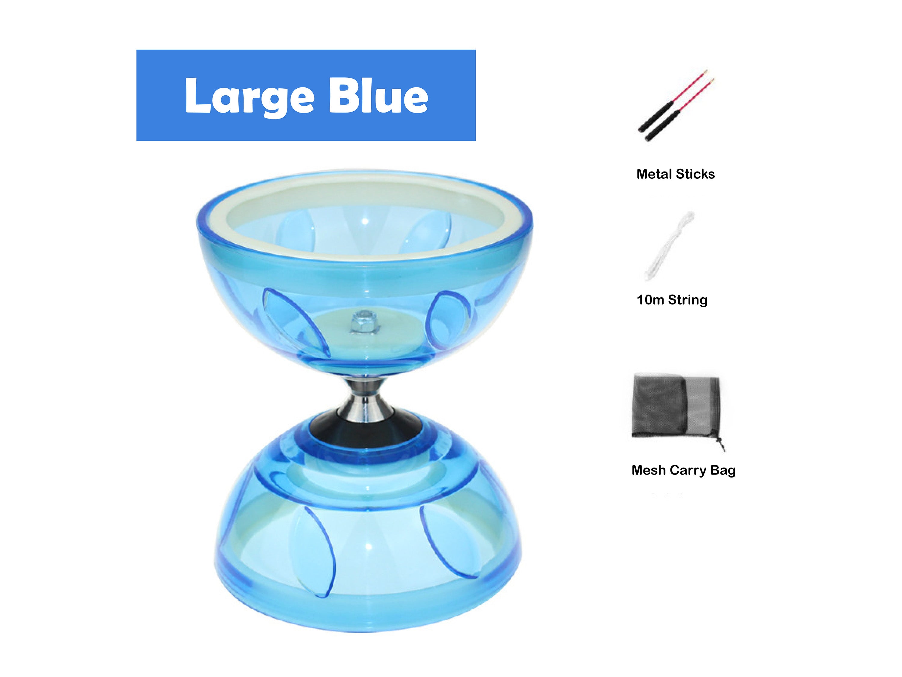 Triple Bearings Chinese Diabolo Yoyo Set for All ages - Perfect for kids present, fitness, tricks - Large