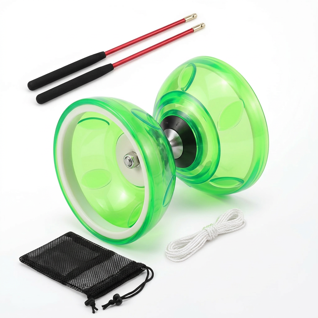 Triple Bearings Chinese Diabolo Yoyo Set for All ages - Perfect for kids present, fitness, tricks - Large