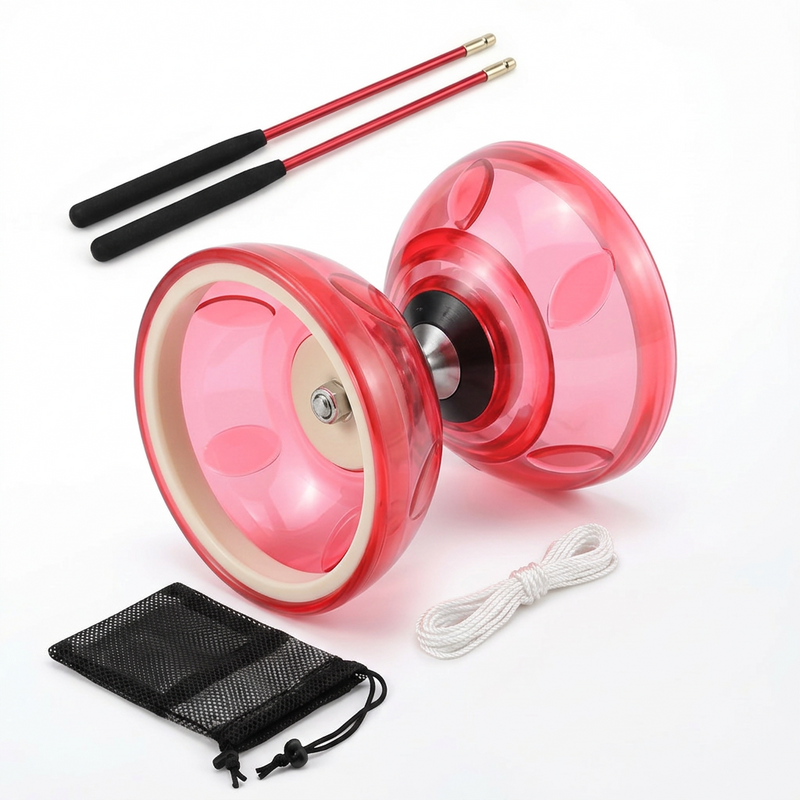 Triple Bearings Chinese Diabolo Yoyo Set for All ages - Perfect for kids present, fitness, tricks - Large