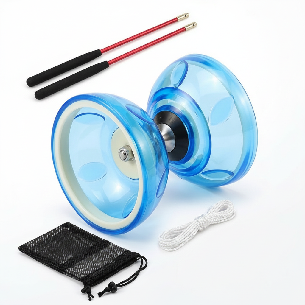 Triple Bearings Chinese Diabolo Yoyo Set for All ages - Perfect for kids present, fitness, tricks - Large