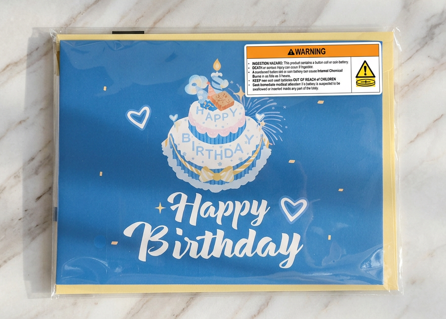 Interactive 3D Pop-Up Musical Birthday Card with Lights & Blow-Out Candle